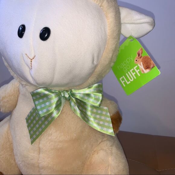 Happy Go Fluffy 16.5” White and Brown Lamb Sheep - Picture 4 of 4